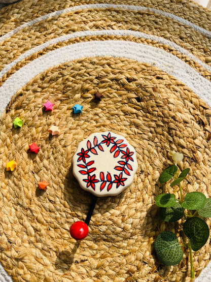 Red Leaf Ceramic Wall Hook