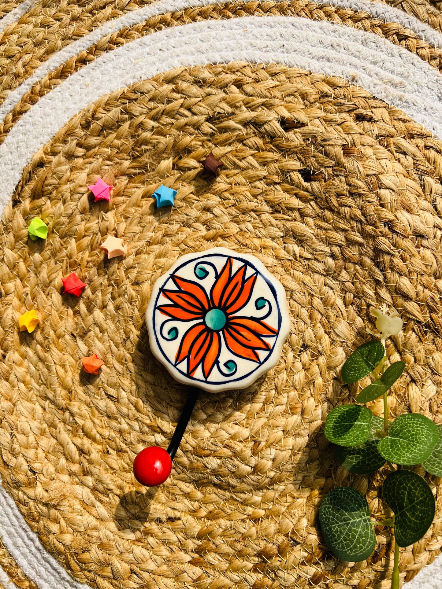 Orange bloom Ceramic hook