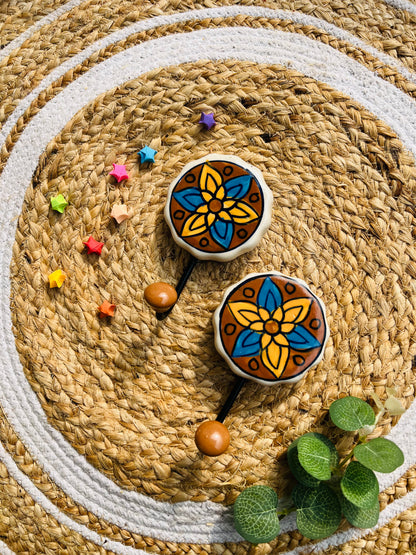 Rangoli Phool Ceramic Hook