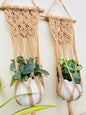 Quiet Corner Hanging Planter Set –  Caramel Brown