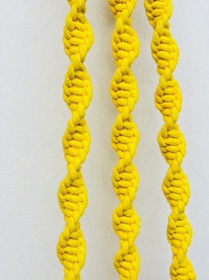 Yellow & Blue Aura Macrame Bell Combo -  Set of 2