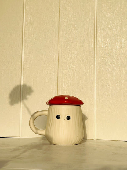 Mushroom Magic Mug with Lid - Red