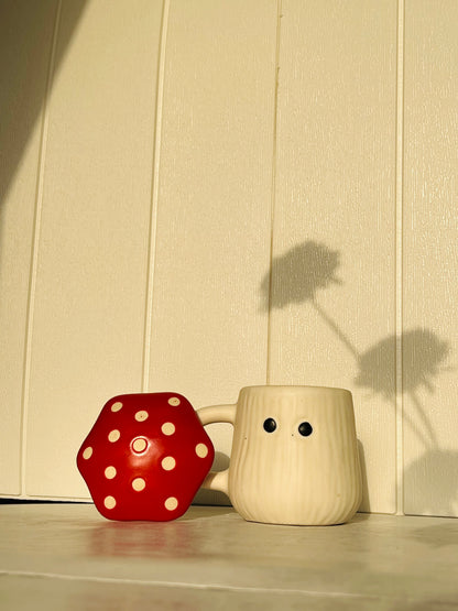Mushroom Magic Mug with Lid - Red