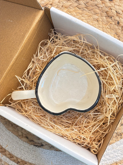 Monochrome Heart Mug & Coaster Set