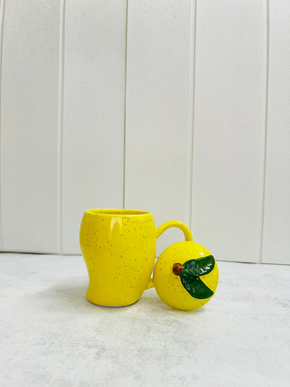 Tangy Mango Mug with Lid – Set of 1