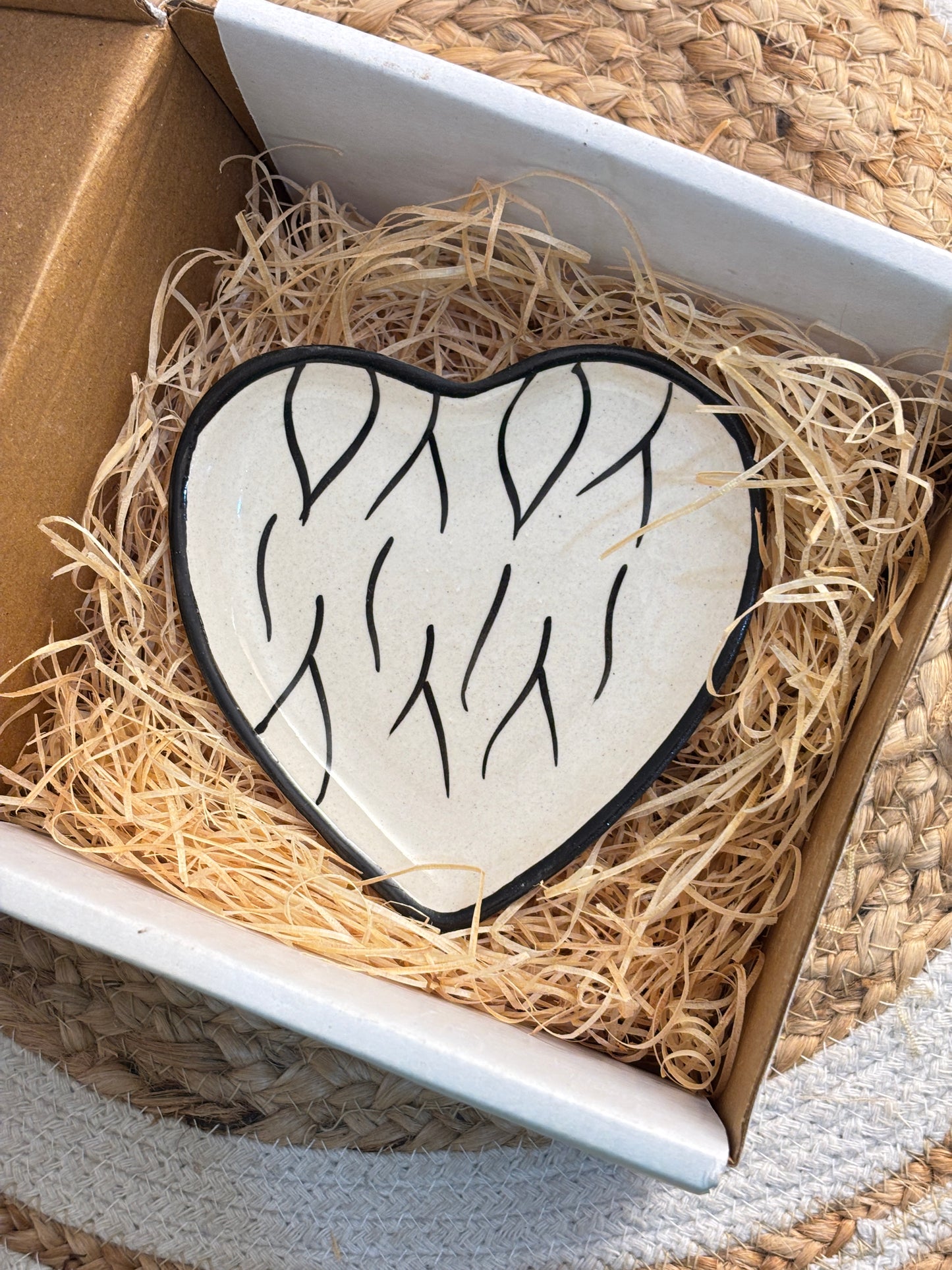 Monochrome Heart Mug & Coaster Set