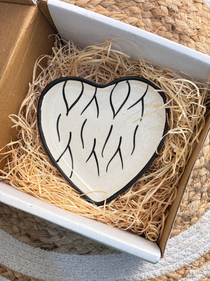 Monochrome Heart Mug & Coaster Set