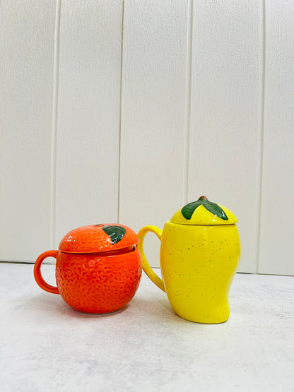 Orange Love & Mango Mug Set – Set of 2