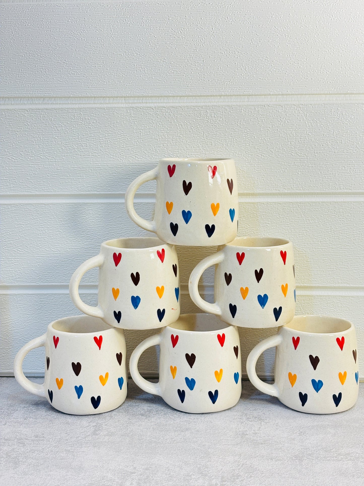 Rainbow Hearts Mug Collection – Set of 6