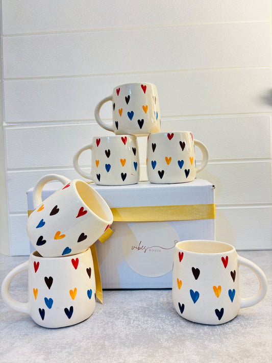 Rainbow Hearts Mug Collection – Set of 6
