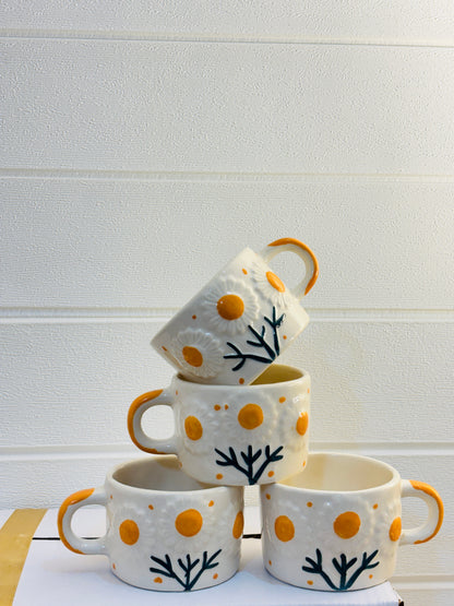 Sun Bloom Cup & Coaster Set – Set of 6