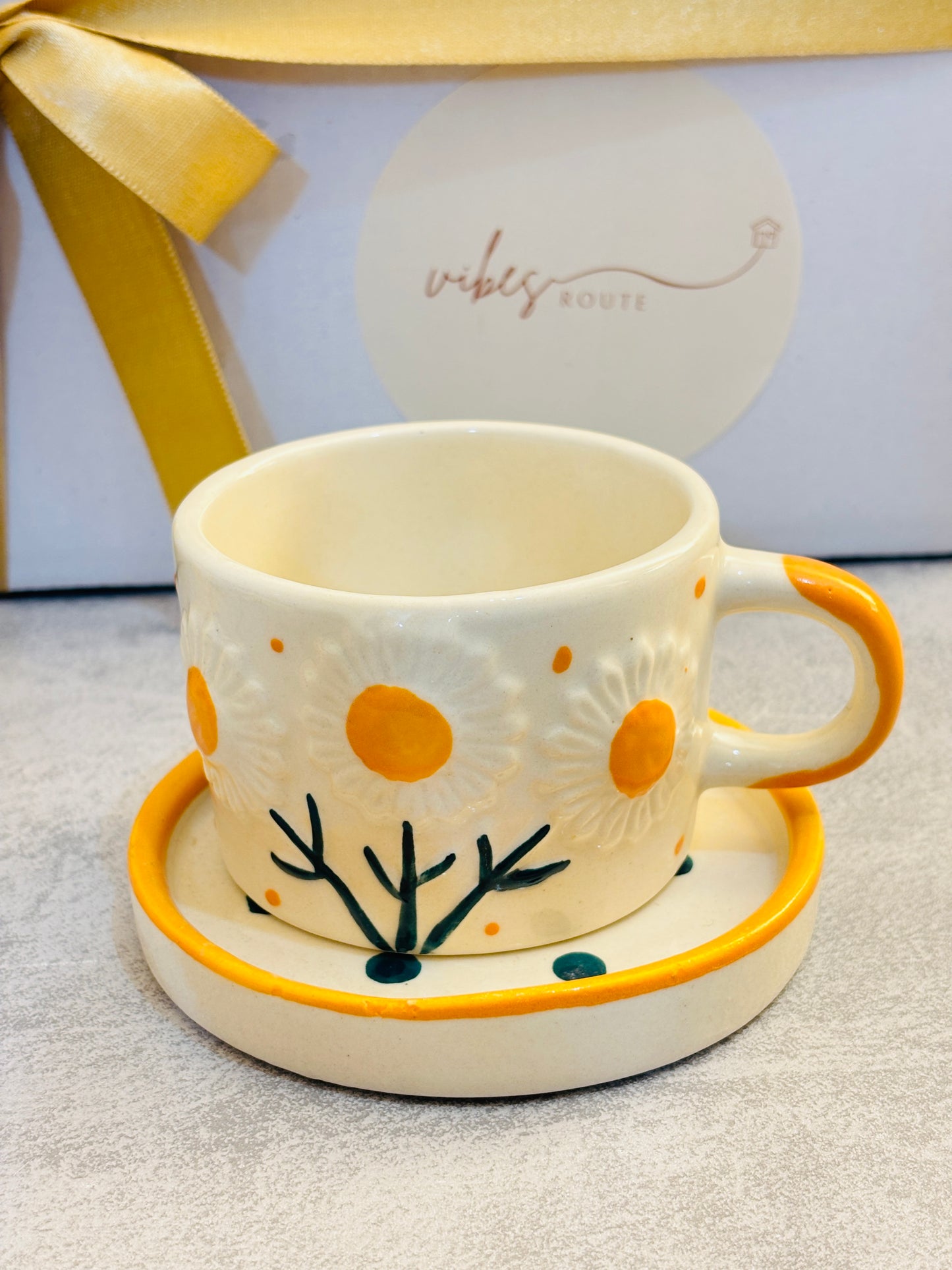 Sun Bloom Cup & Coaster Set – Set of 6