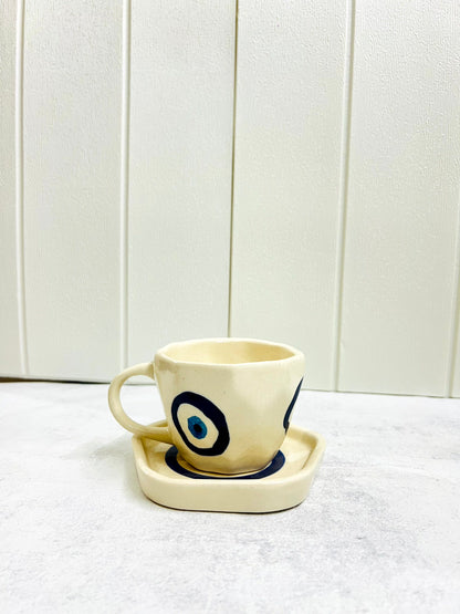 Evil Eye Cup & Coaster Set (Set of 2) 💙