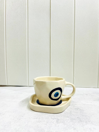 Evil Eye Cup & Coaster Set (Set of 2) 💙