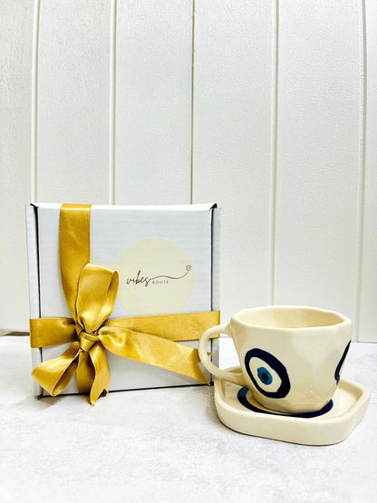 Evil Eye Cup & Coaster Set (Set of 2) 💙