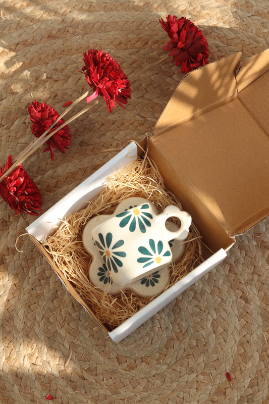 Leaf & Petal Cup & Coaster Set