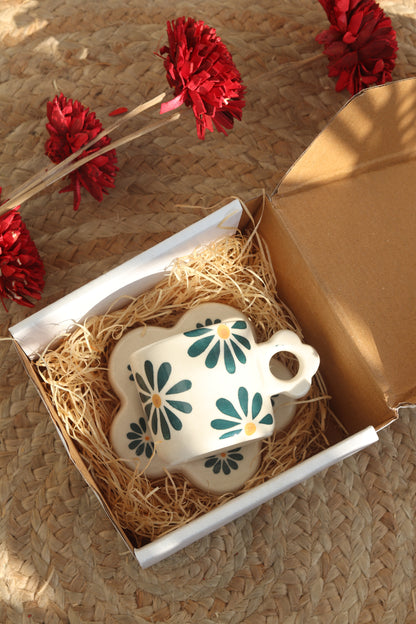 Leaf & Petal Cup & Coaster Set