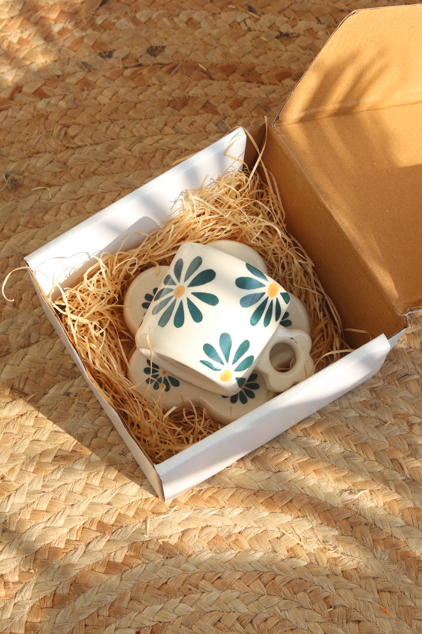 Leaf & Petal Cup & Coaster Set