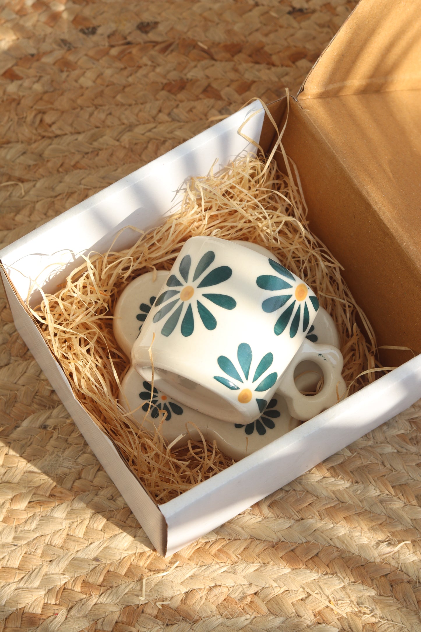 Leaf & Petal Cup & Coaster Set
