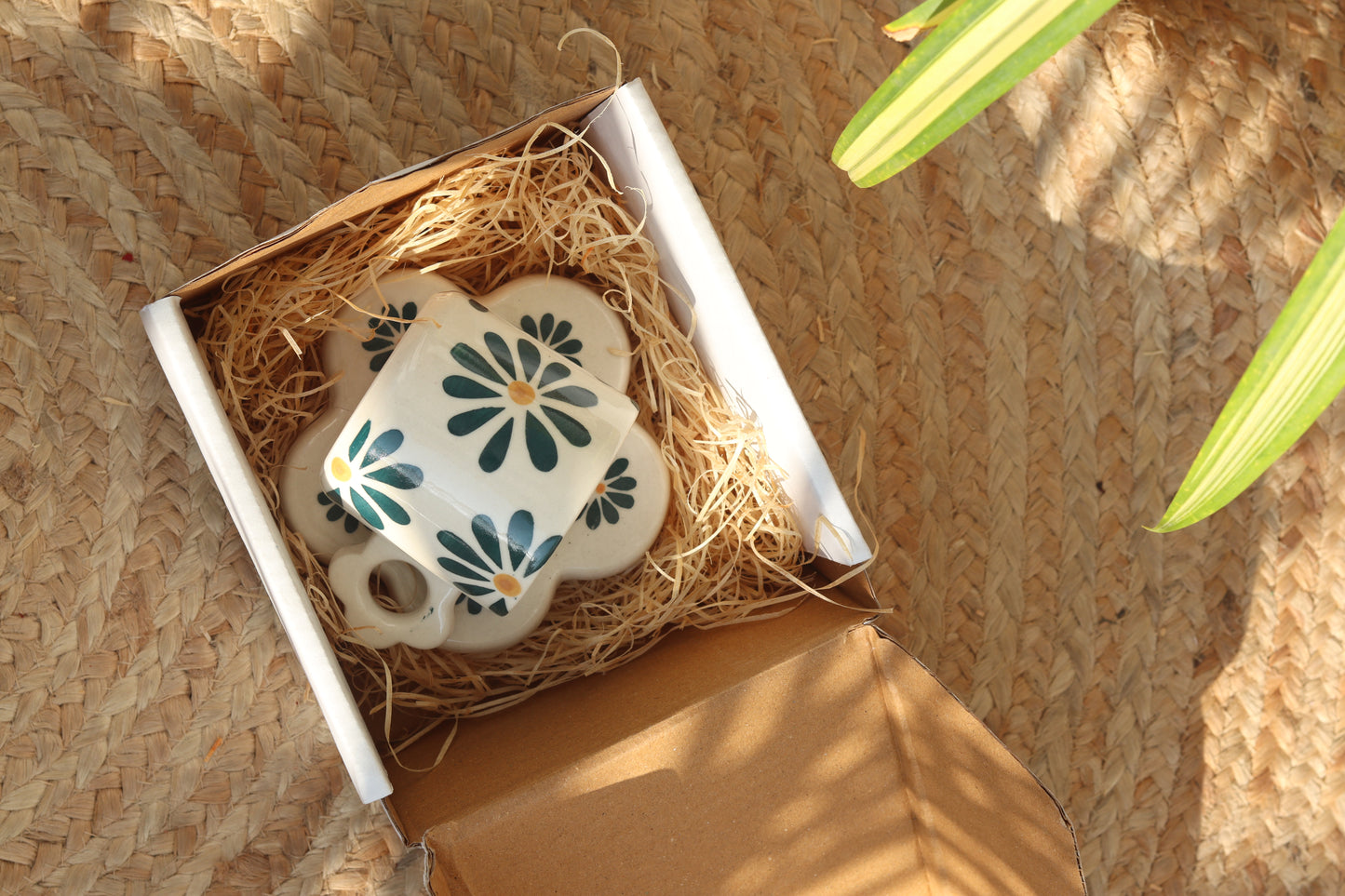 Leaf & Petal Cup & Coaster Set