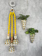Yellow Floral Ceramic Bells & Wall Planter Combo