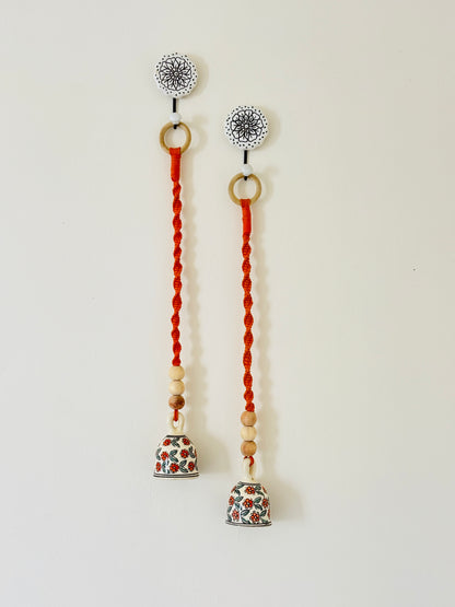 Rust Orange Floral Bell – Set of 2