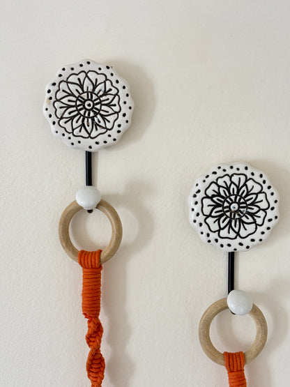 Rust Orange Floral Bell – Set of 2