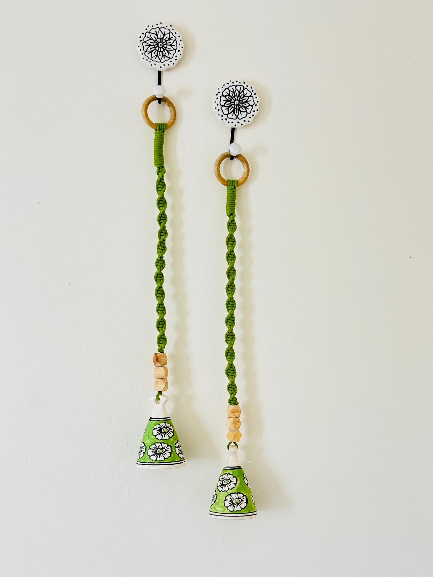 Modern Green Cone Bells – Set of 2