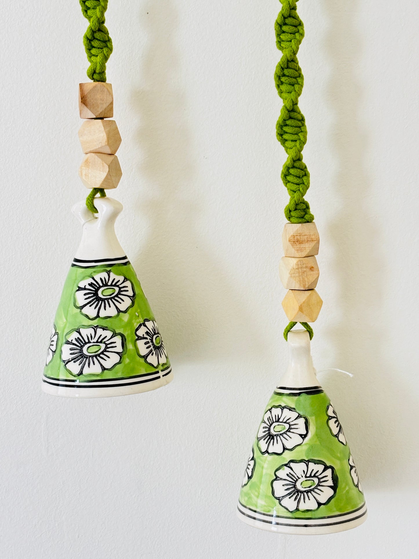 Modern Green Cone Bells – Set of 2