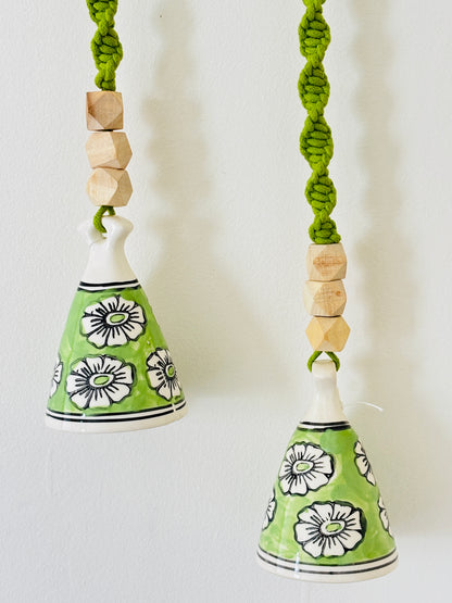 Modern Green Cone Bells – Set of 2