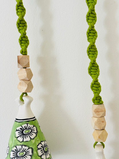 Modern Green Cone Bells – Set of 2