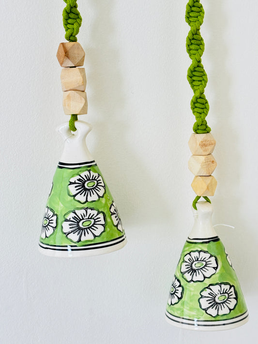 Modern Green Cone Bells – Set of 2