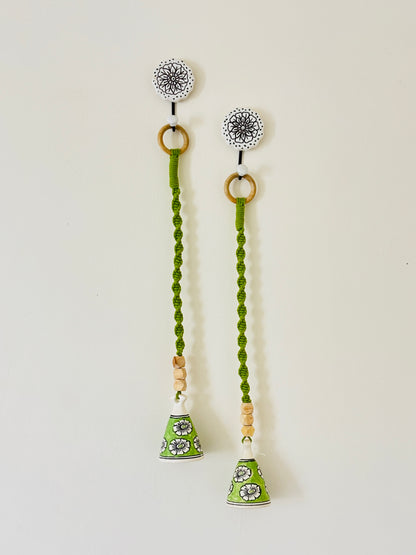 Modern Green Cone Bells – Set of 2
