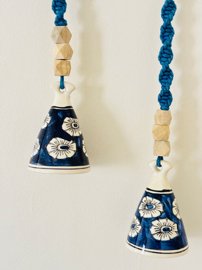Modern Blue Cone Bell – Set of 2