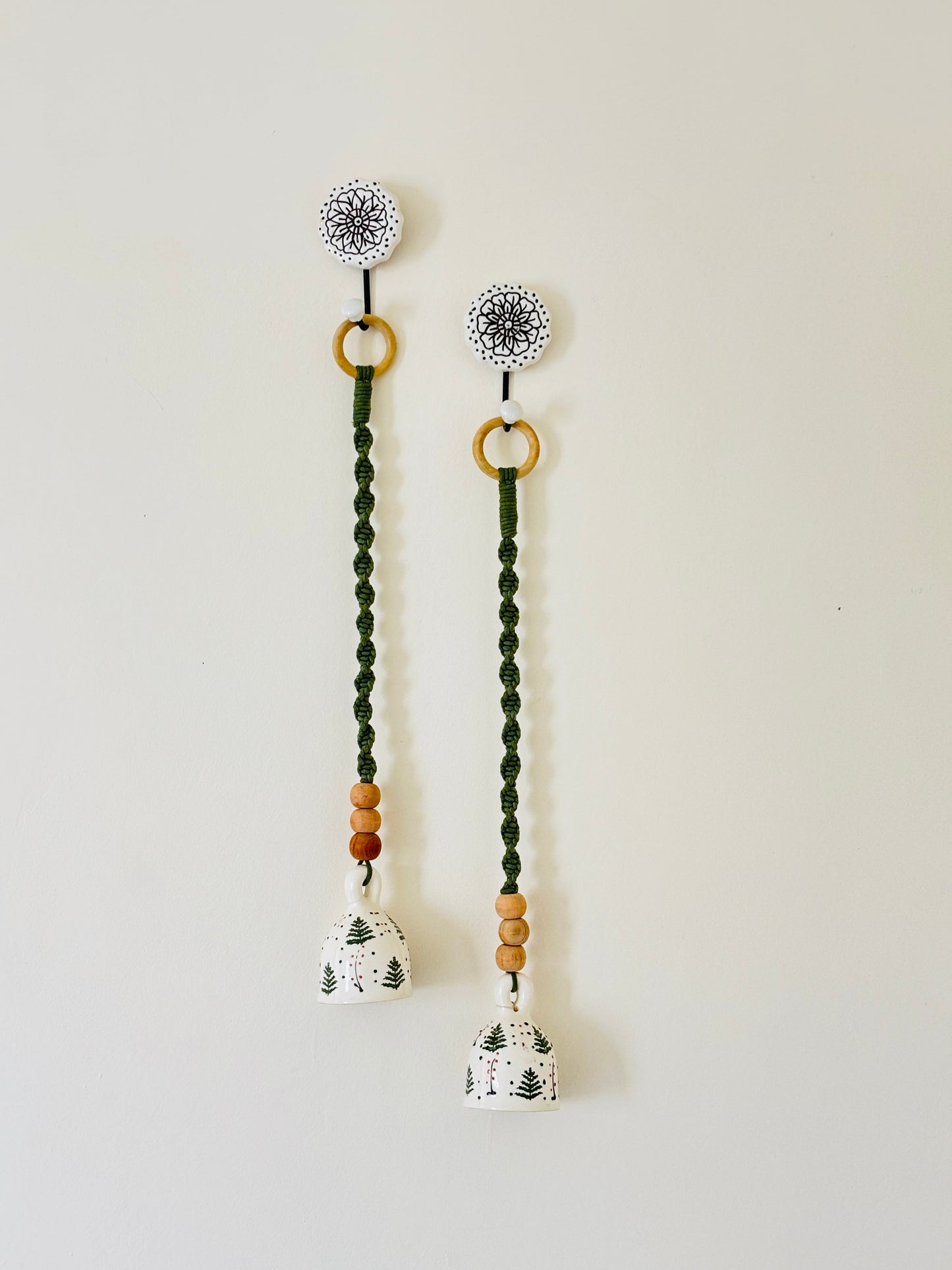 Boho Forest Ceramic Bell – Set of 2