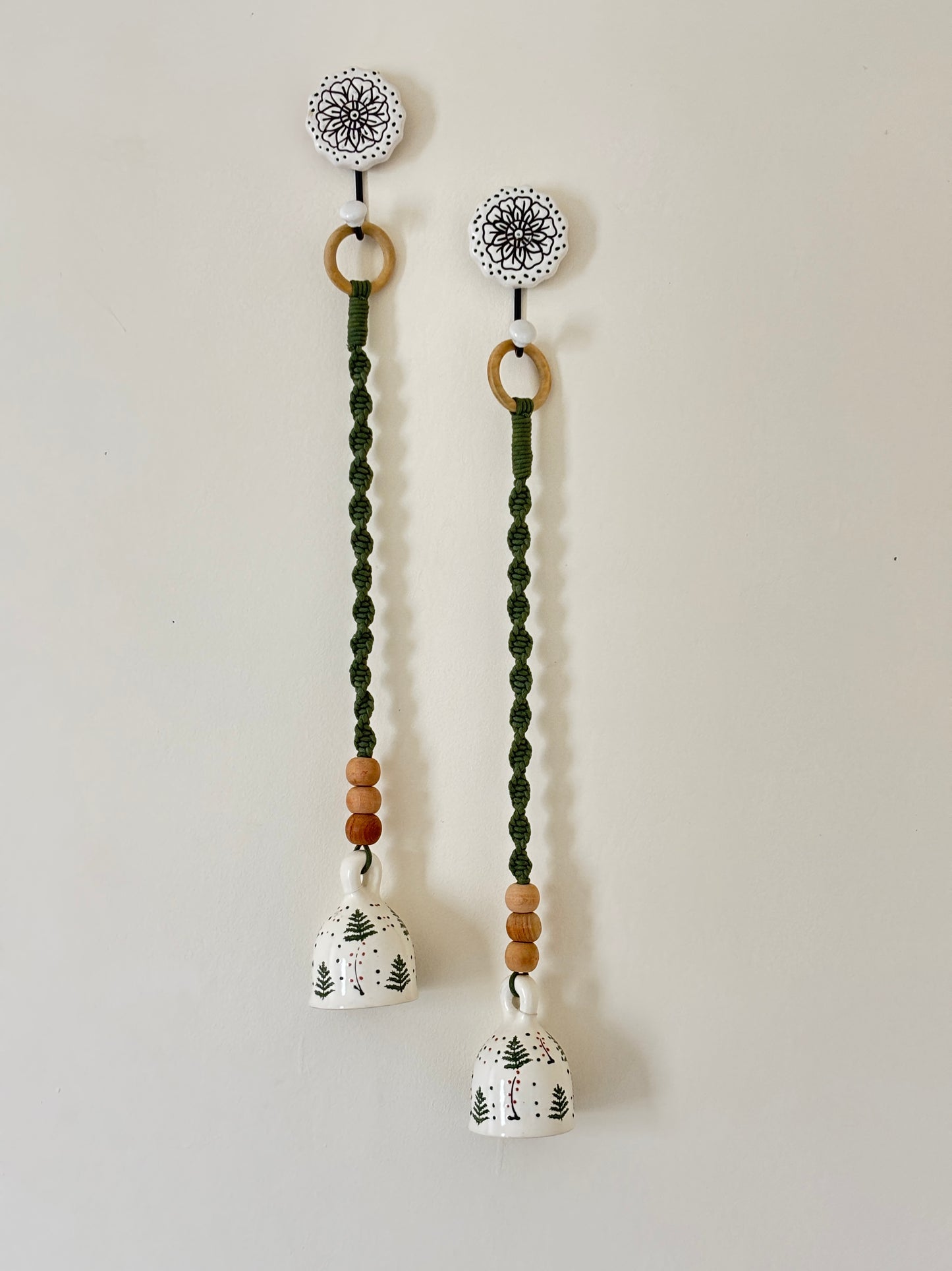 Boho Forest Ceramic Bell – Set of 2