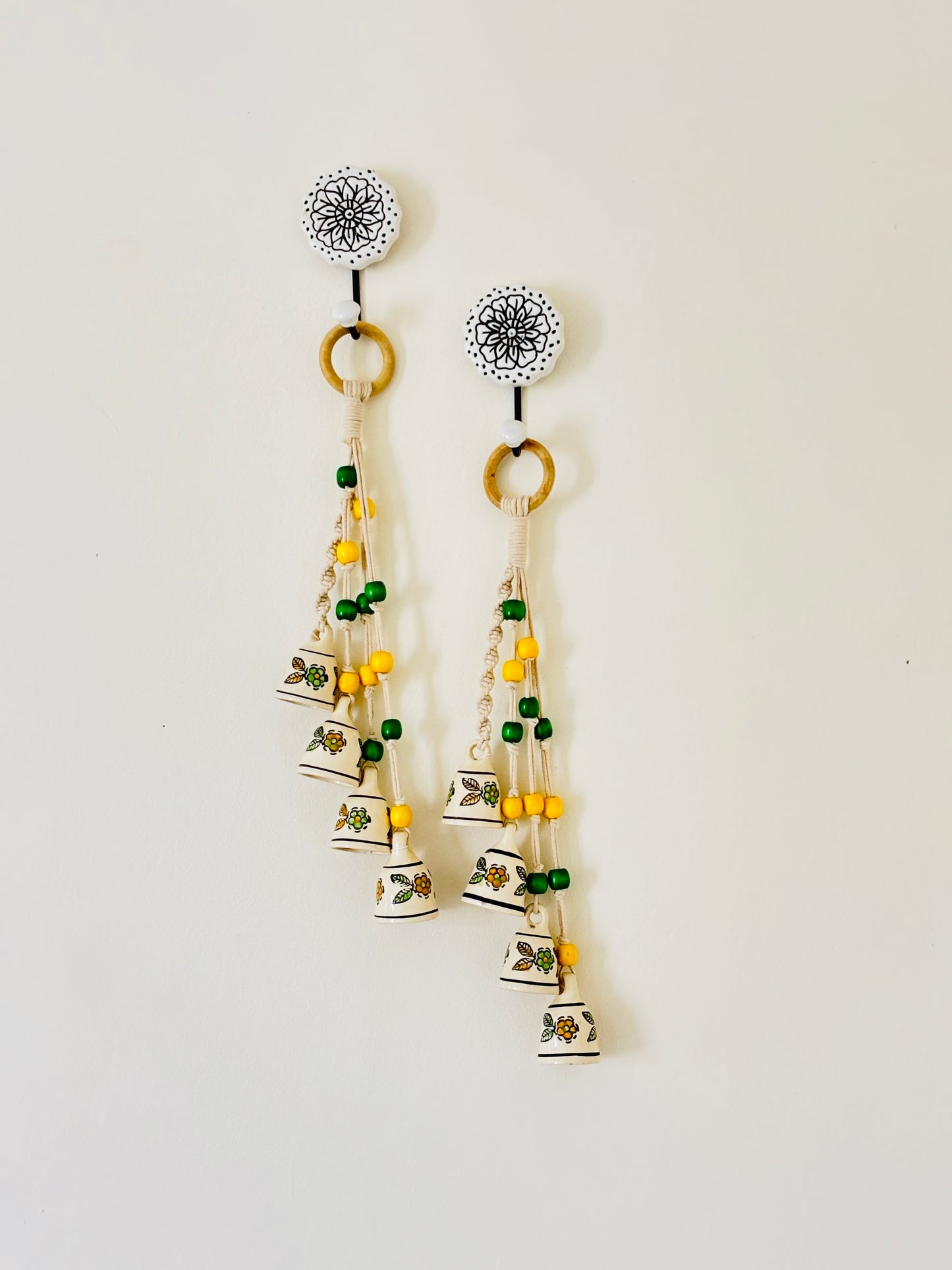 Lime and Green Floral Garden Bells – Set of 2