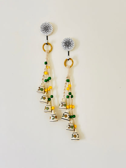 Lime and Green Floral Garden Bells – Set of 2