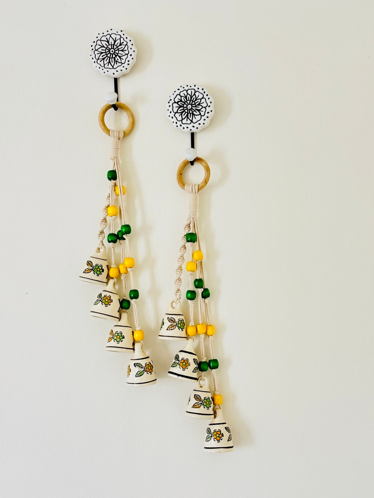 Lime and Green Floral Garden Bells – Set of 2