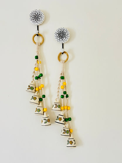 Lime and Green Floral Garden Bells – Set of 2