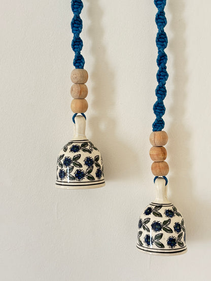 Blue Floral Single Bell – Set of 2