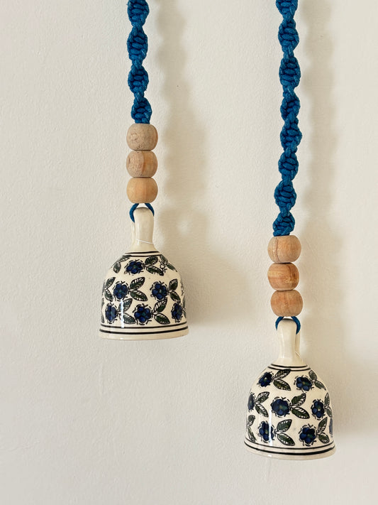 Blue Floral Single Bell – Set of 2