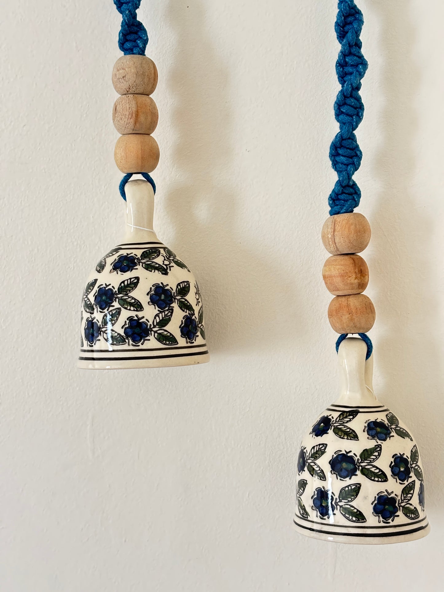 Blue Floral Single Bell – Set of 2