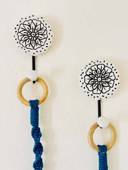 Blue Floral Single Bell – Set of 2