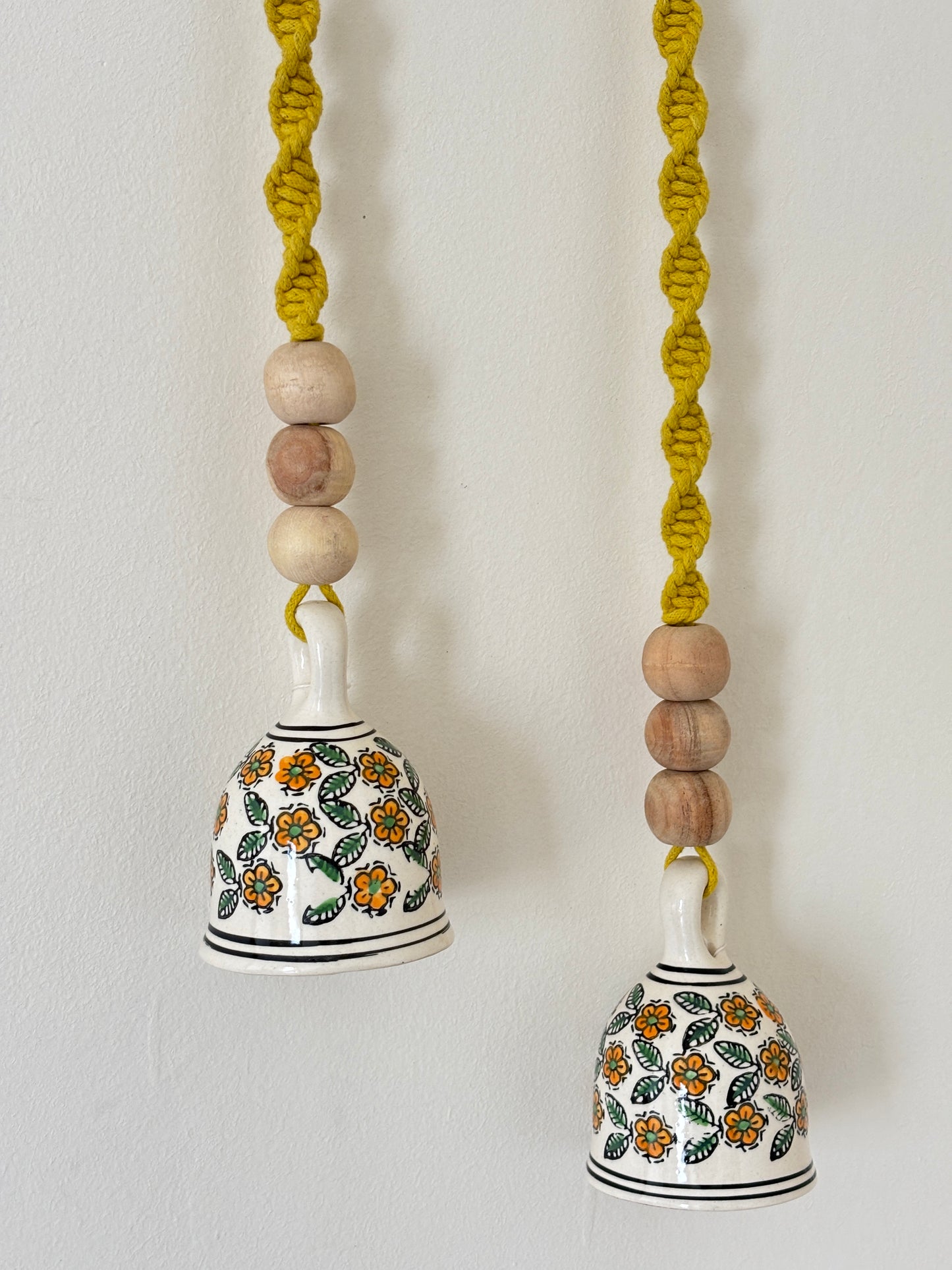 Yellow Floral Single Bell – Set of 2