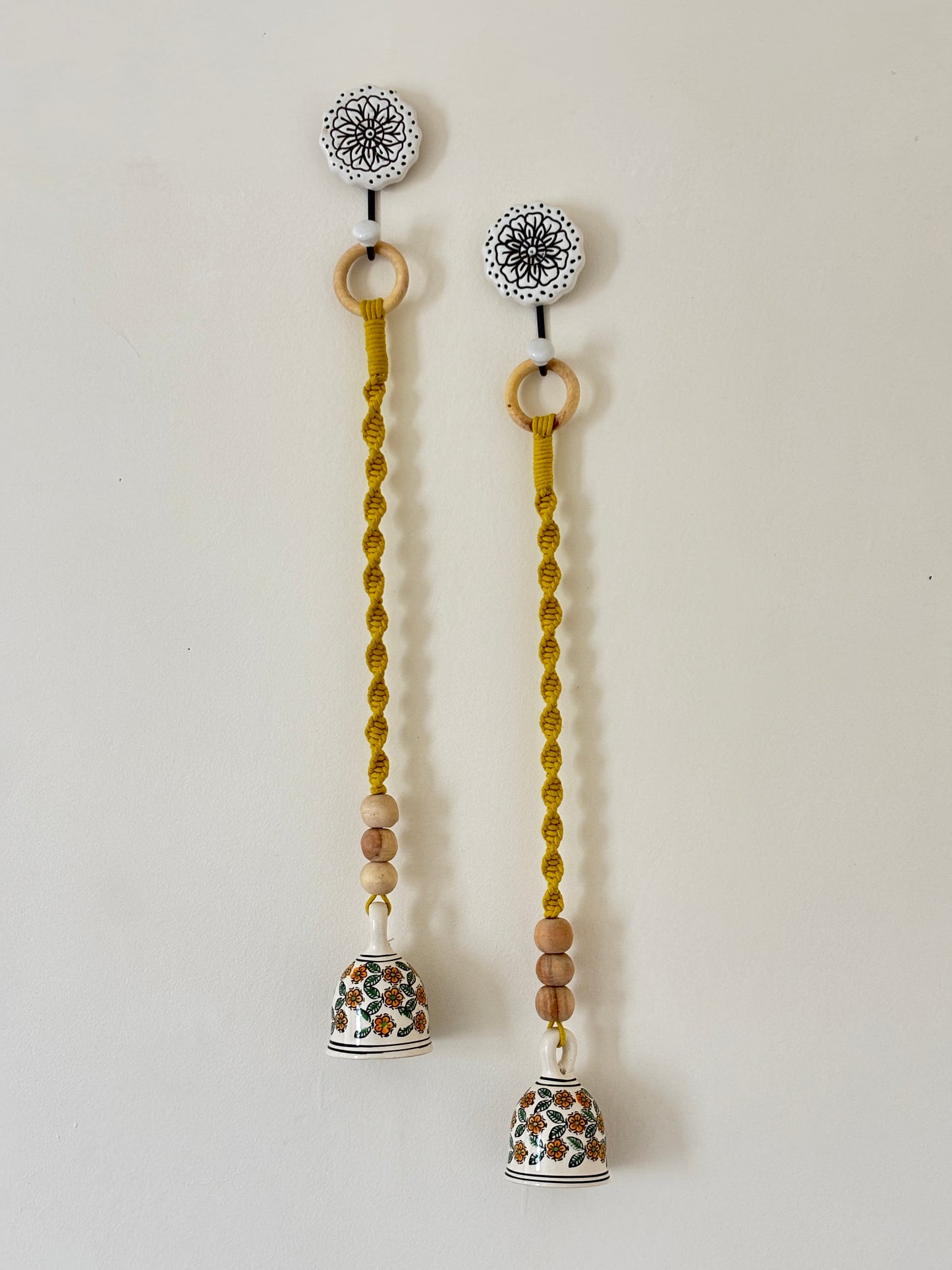 Yellow Floral Single Bell – Set of 2