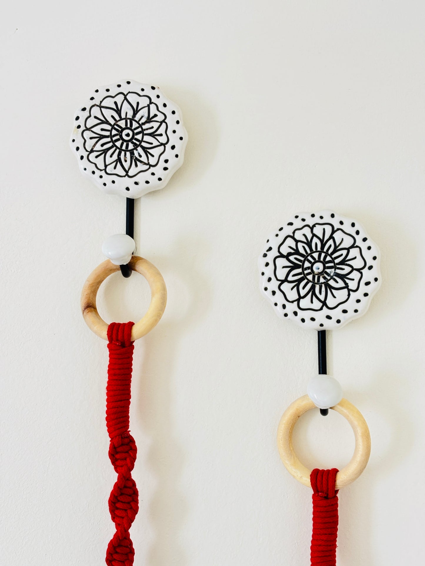 Red Floral Single Bell – Set of 2