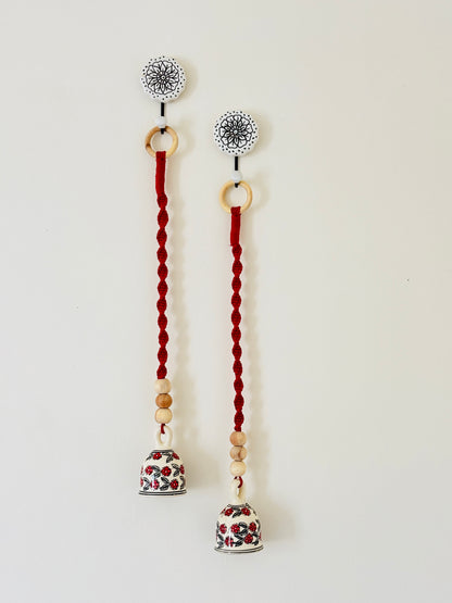 Red Floral Single Bell – Set of 2