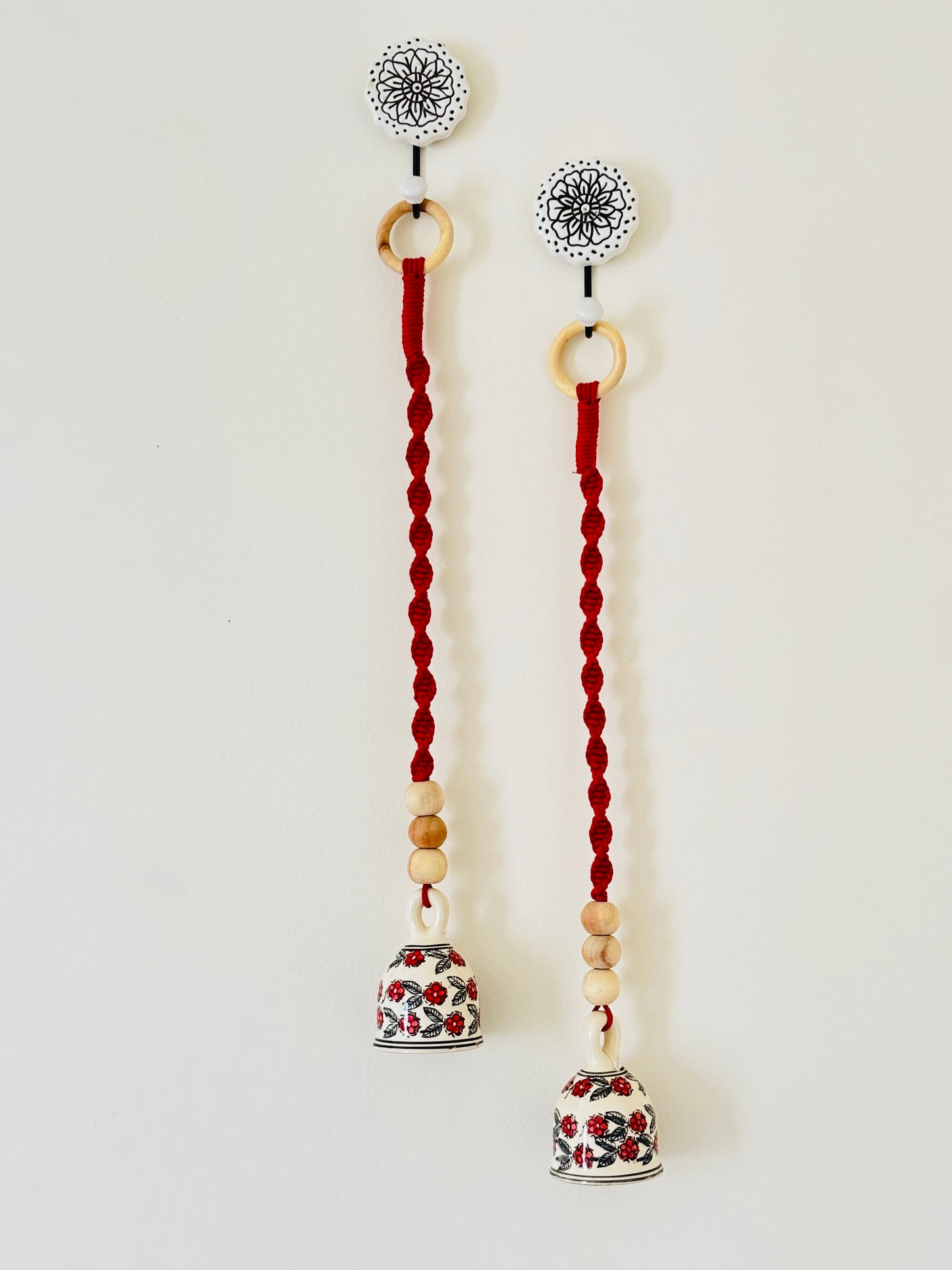 Red Floral Single Bell – Set of 2
