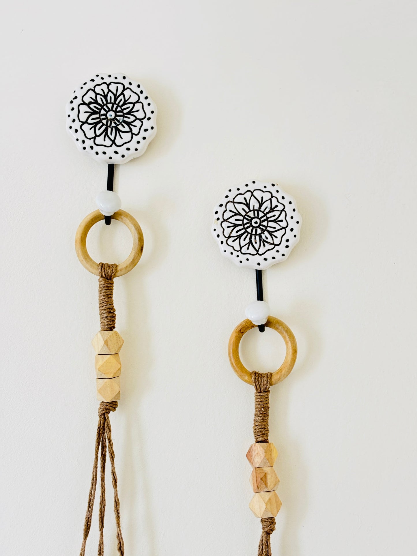 All Heart Ceramic Bell Set of 2 with Hooks